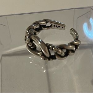 S925 7 sterling silver Adjustable Ring